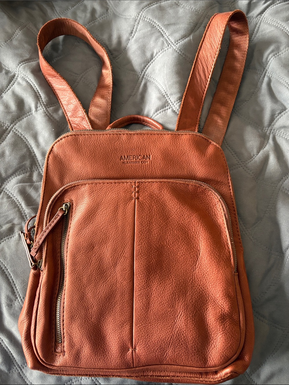 Women’s Burnt Orange Leather Backpack